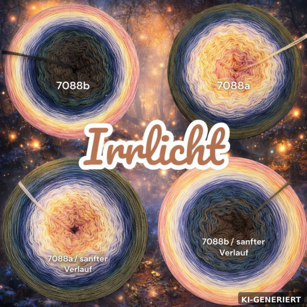Irrlicht - 7088 - Bobbel mit Farbverlauf - 3, 4 oder 5 Fäden, auch als Pullover- oder Decken Set