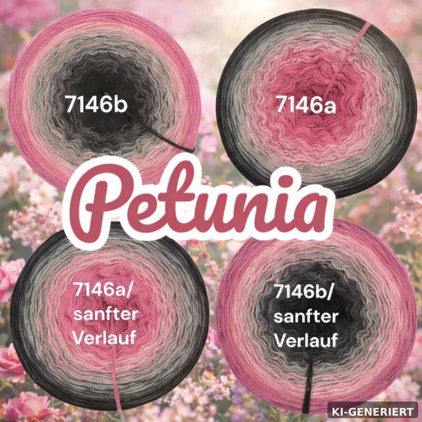 Petunia - 7146 - Bobbel mit Farbverlauf - 3, 4 oder 5 Fäden, auch als Pullover- oder Decken Set