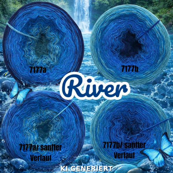 River -7177 - Bobbel mit Farbverlauf - 3, 4 oder 5 Fäden, auch als Pullover- oder Decken Set