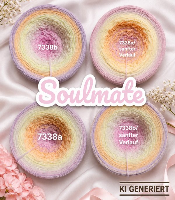 Soulmate - 7338 - Bobbel mit Farbverlauf - 3, 4 oder 5 Fäden, auch als Pullover- oder Decken Set