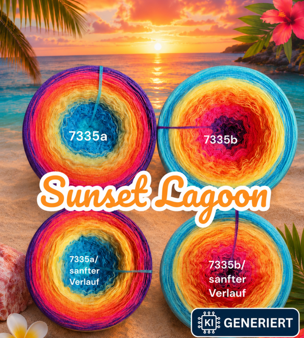Sunset Lagoon - 7335 - Bobbel mit Farbverlauf - 3, 4 oder 5 Fäden, auch als Pullover- oder Decken Set