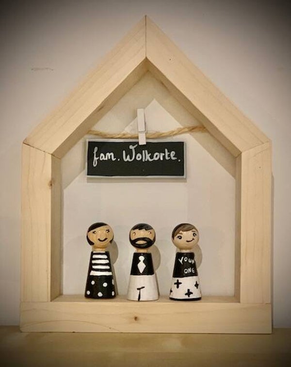 peg doll gezin met huis