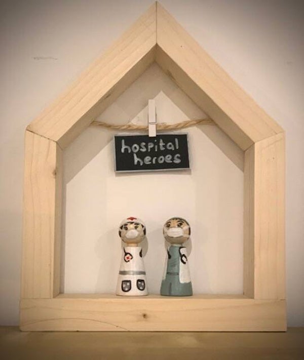 peg dolls met huis