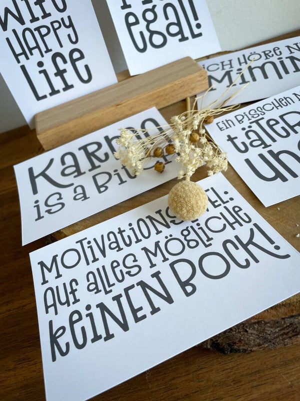 Versch. Geschenkkarten und Grußkarten "Schnurz Piep egal! etc."