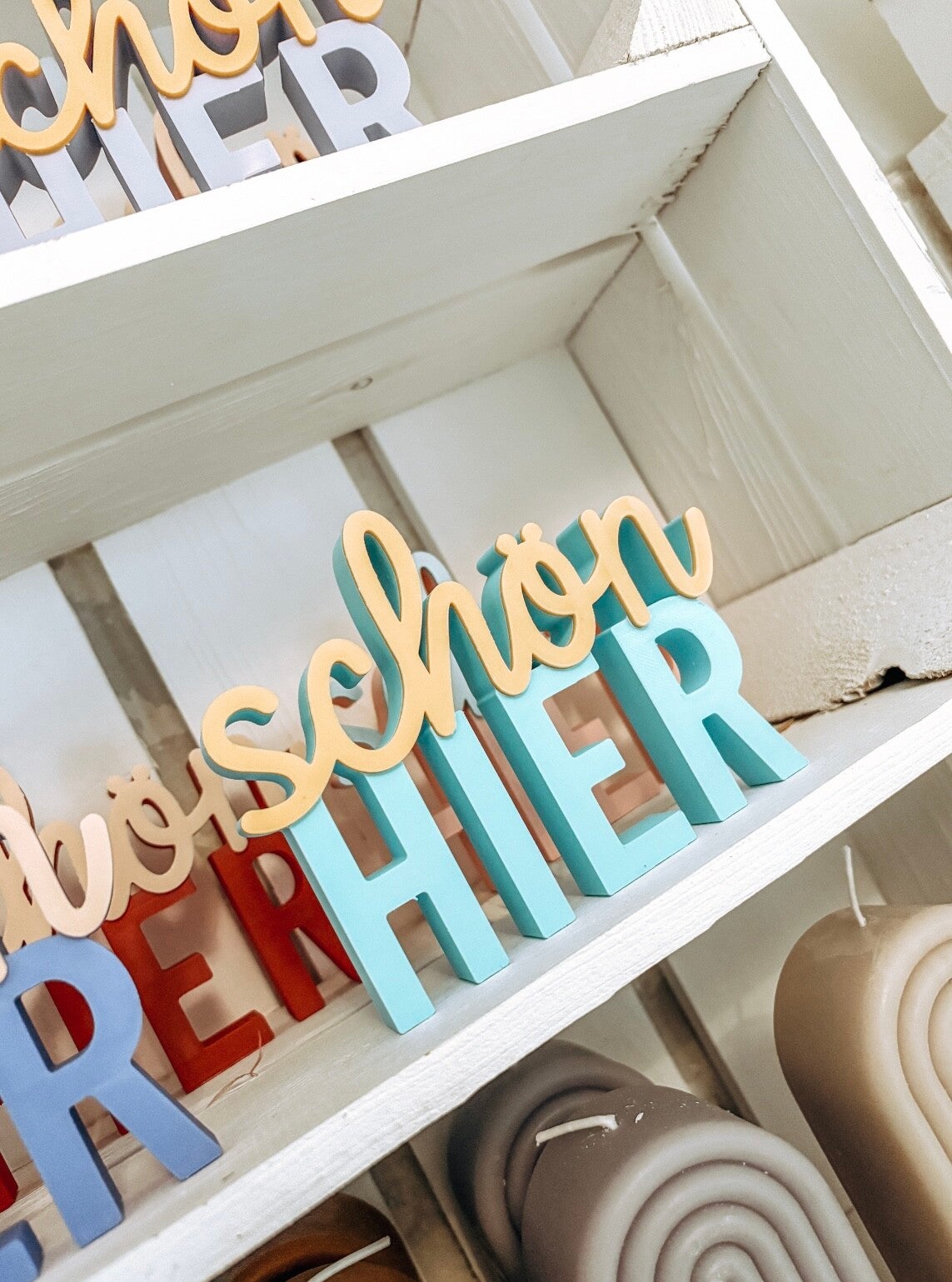 3D Druck Schriftzug "schön hier" - Dekoration für Zuhause