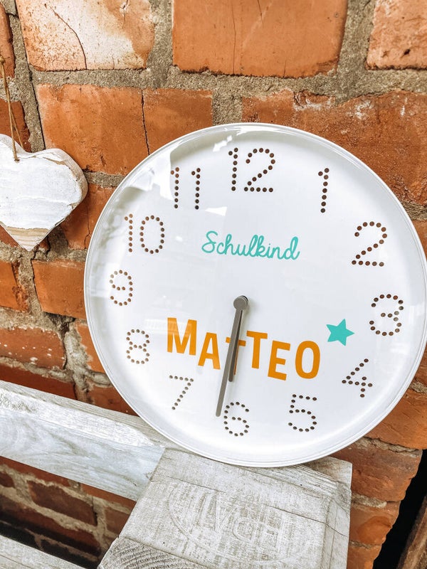 Personalisierte Schulkind - Uhr
