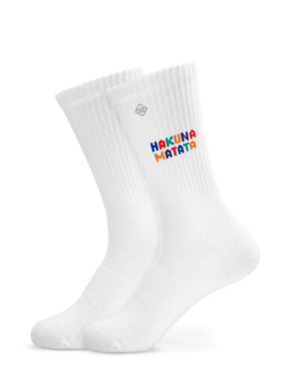J. Clay - weiße Tennissocken mit Spruch Hakuna Matata