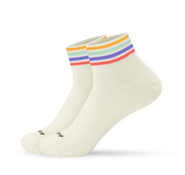 J. Clay - Knöchelhohe Passform mit bunten Streifen Multi Stripes - Sneaker Socken High - Erwachsene