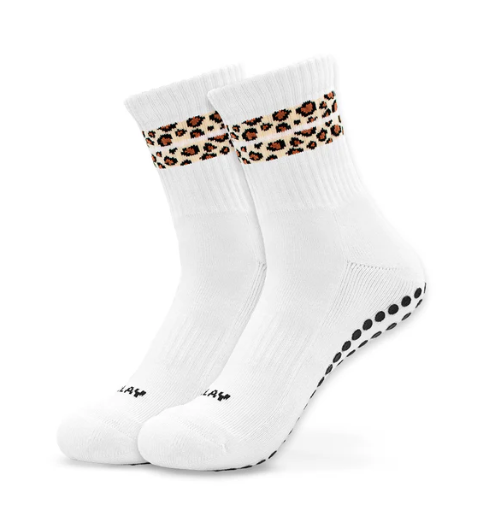 J. Clay - Pilates Socken mit Bio Grip Leo Stripes Grip - Erwachsene