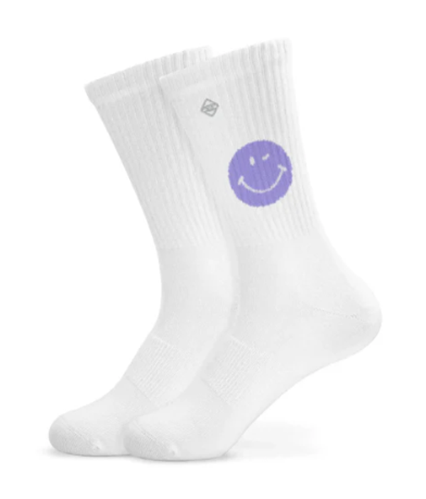 J. Clay - Tennissocken mit Emoji Purple Smile - Erwachsene - Kinder