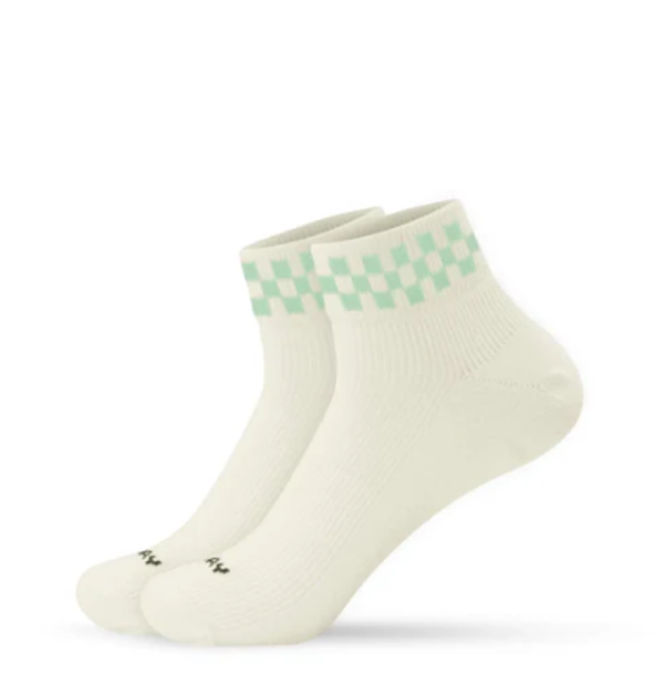 J. Clay - Knöchelhohe Passform mit Karomuster Mint Check - Sneaker Socken High - Erwachsene