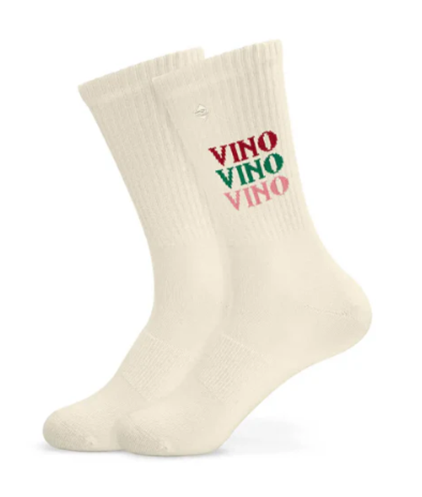 J. Clay - Socke mit Wein Spruch Vino Vino Vino - Erwachsene