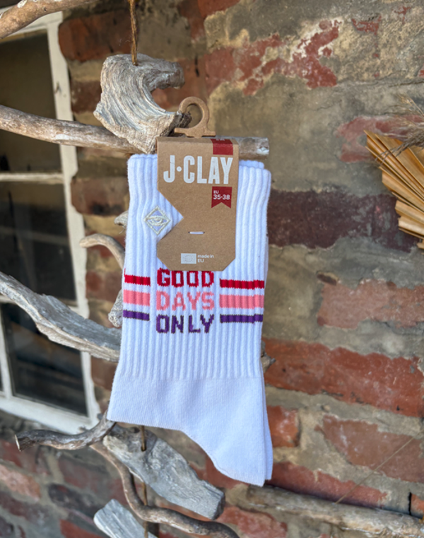 J. Clay - weiße Tennissocken mit Good Days Only - Erwachsene