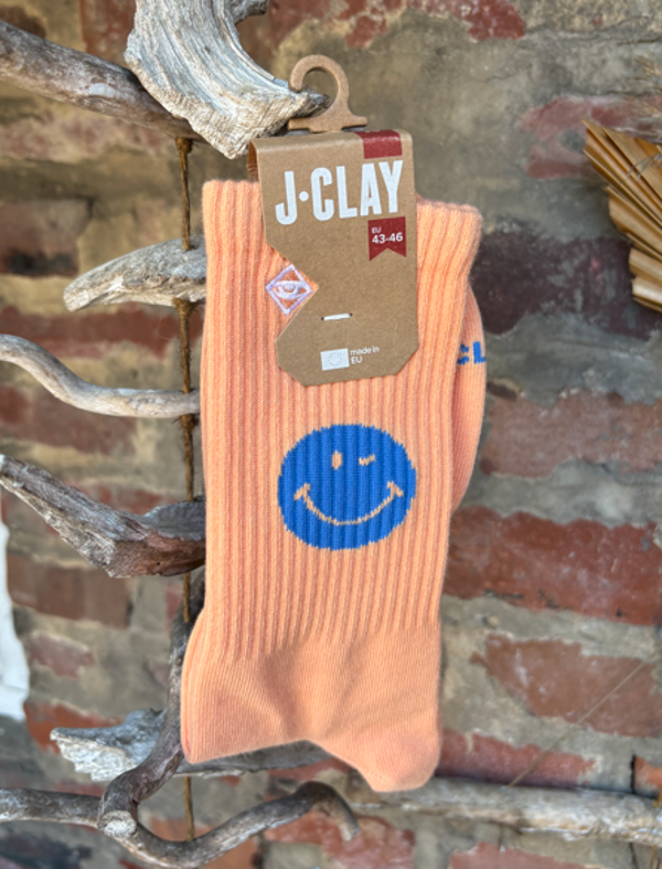 J. Clay - Orangene Motiv Tennissocken Smile - Erwachsene - Kinder