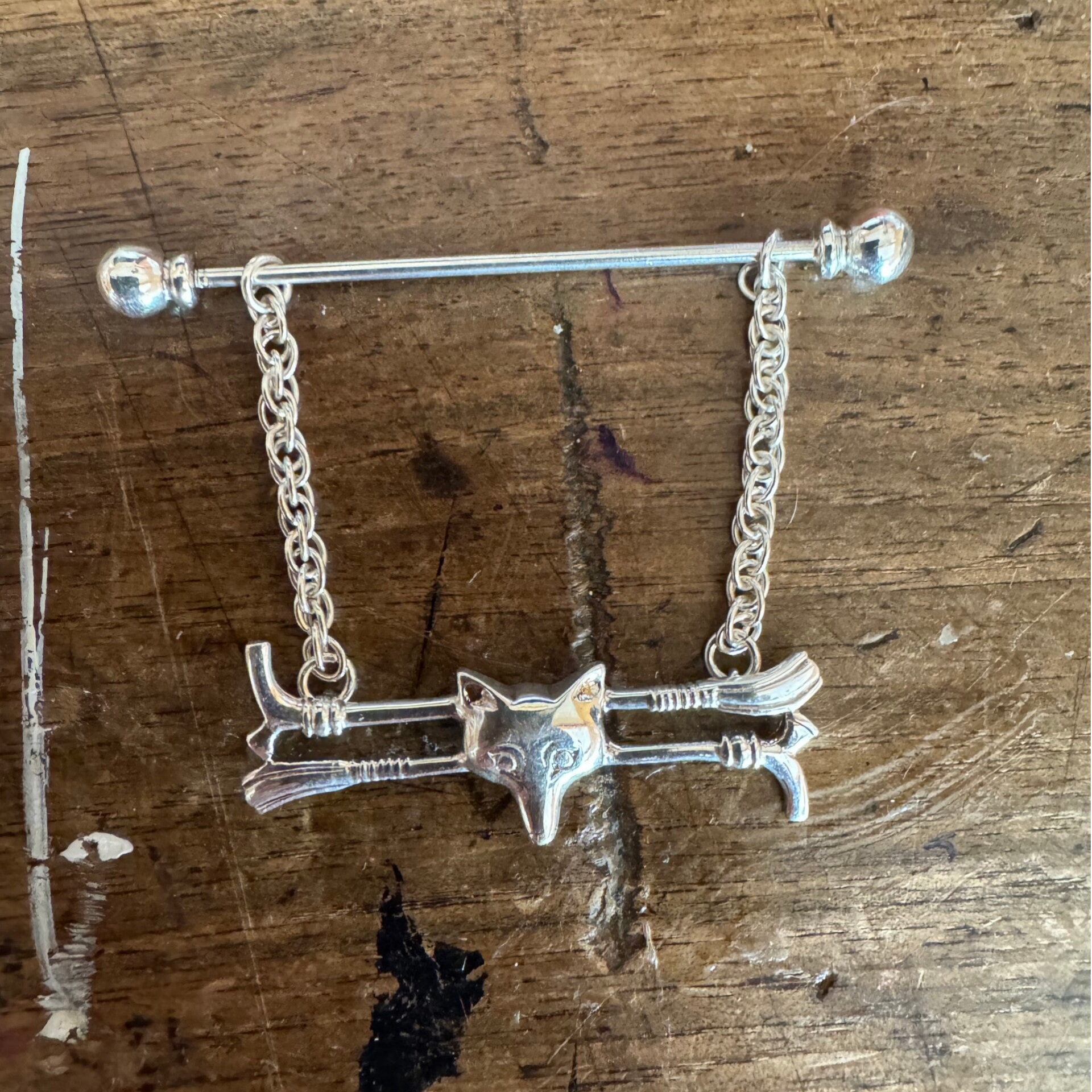 Brosche Fuchs Sterling Silber 925 gross