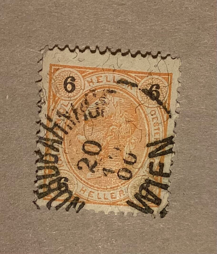 Briefmarke Österreich 6 Heller 1900