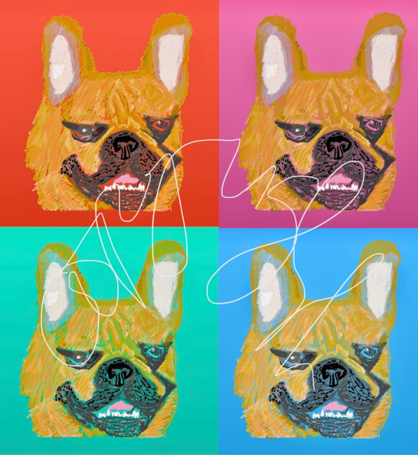 French Bulldog x4 by Sip A4 Format umlimitiert aber signiert
