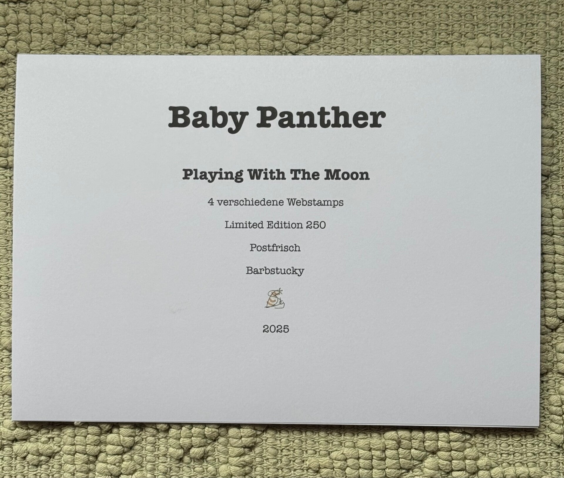 Briefmarken 4x Baby Panther Playing With The Moon Sammlerstück
