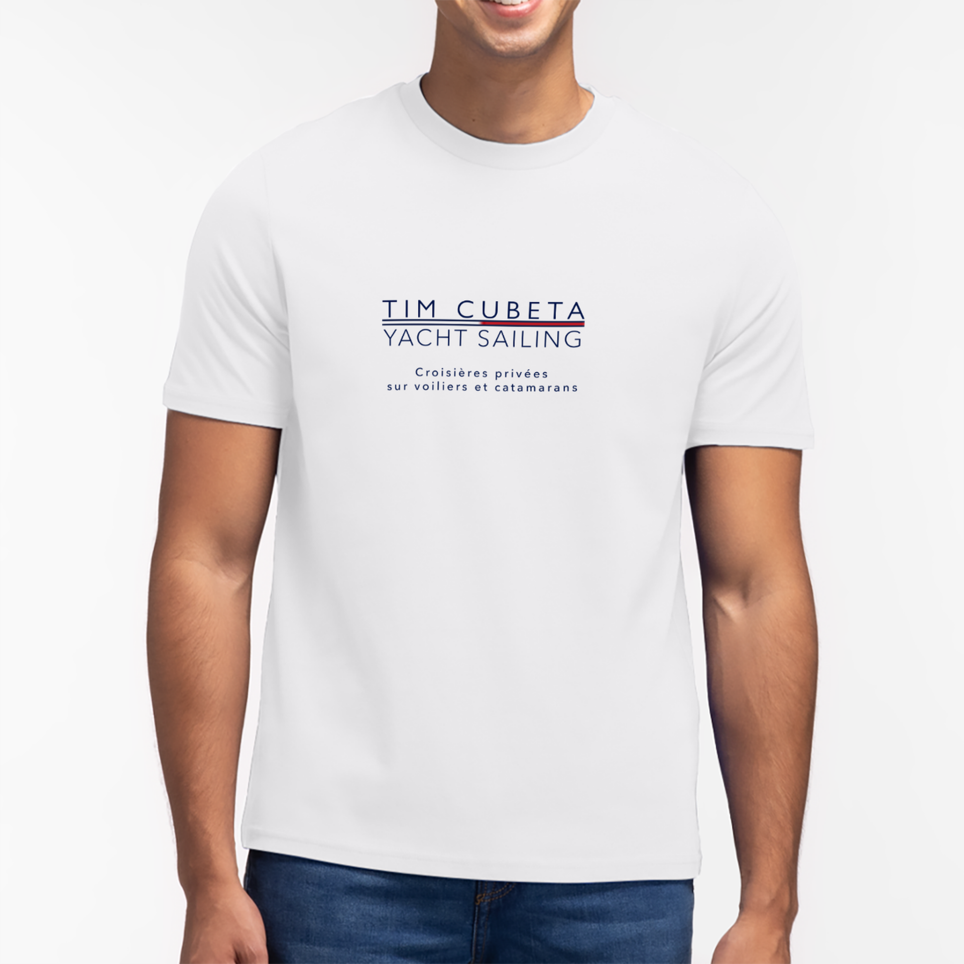 T-shirt unisexe Blanc Tim Cubeta Yacht Sailing
