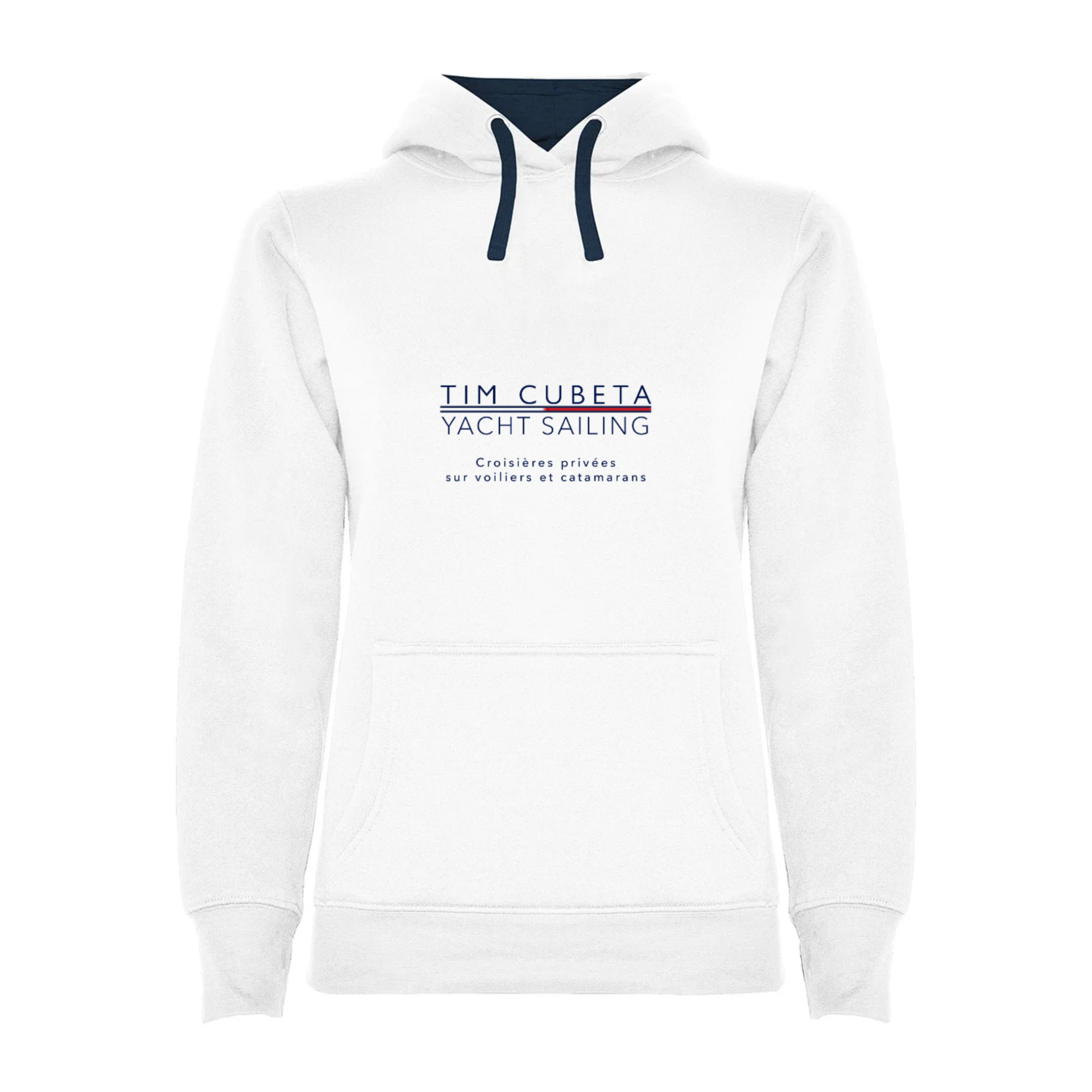 Sweat à capuche femme Blanc Tim Cubeta Yacht Sailing