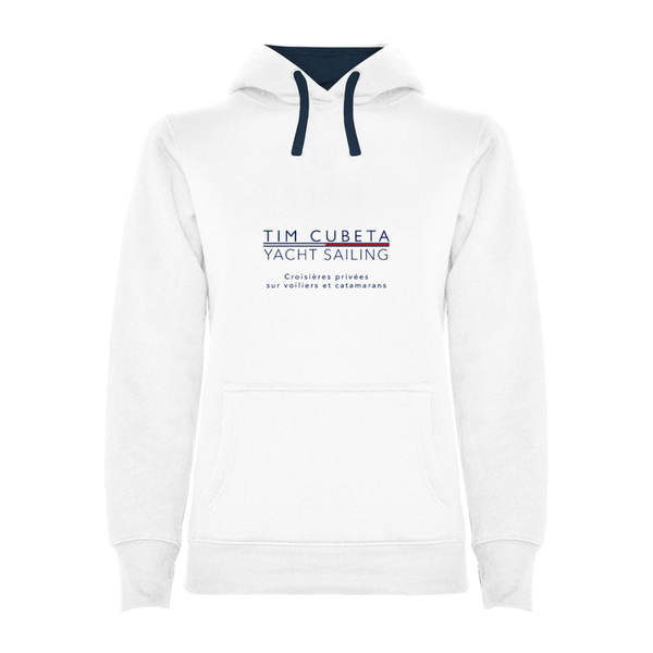 Sweat à capuche femme Blanc Tim Cubeta Yacht Sailing