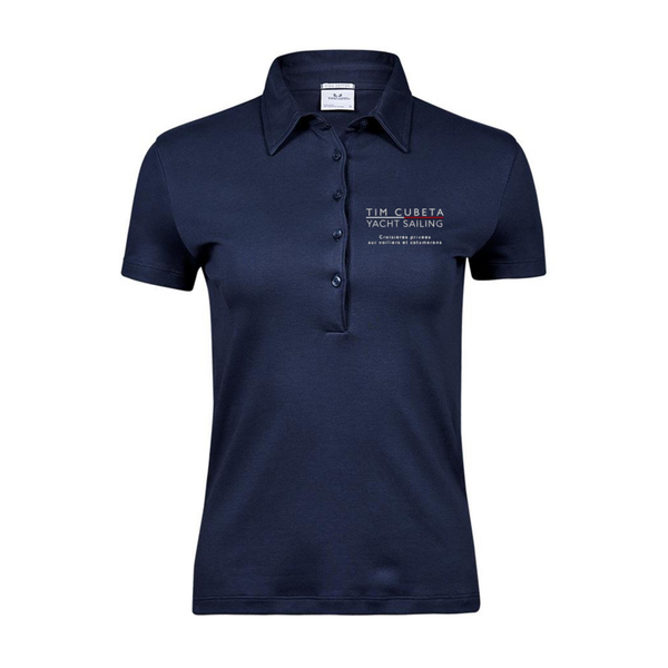 Polo pour femme en coton Bleu Tim Cubeta Yacht Sailing