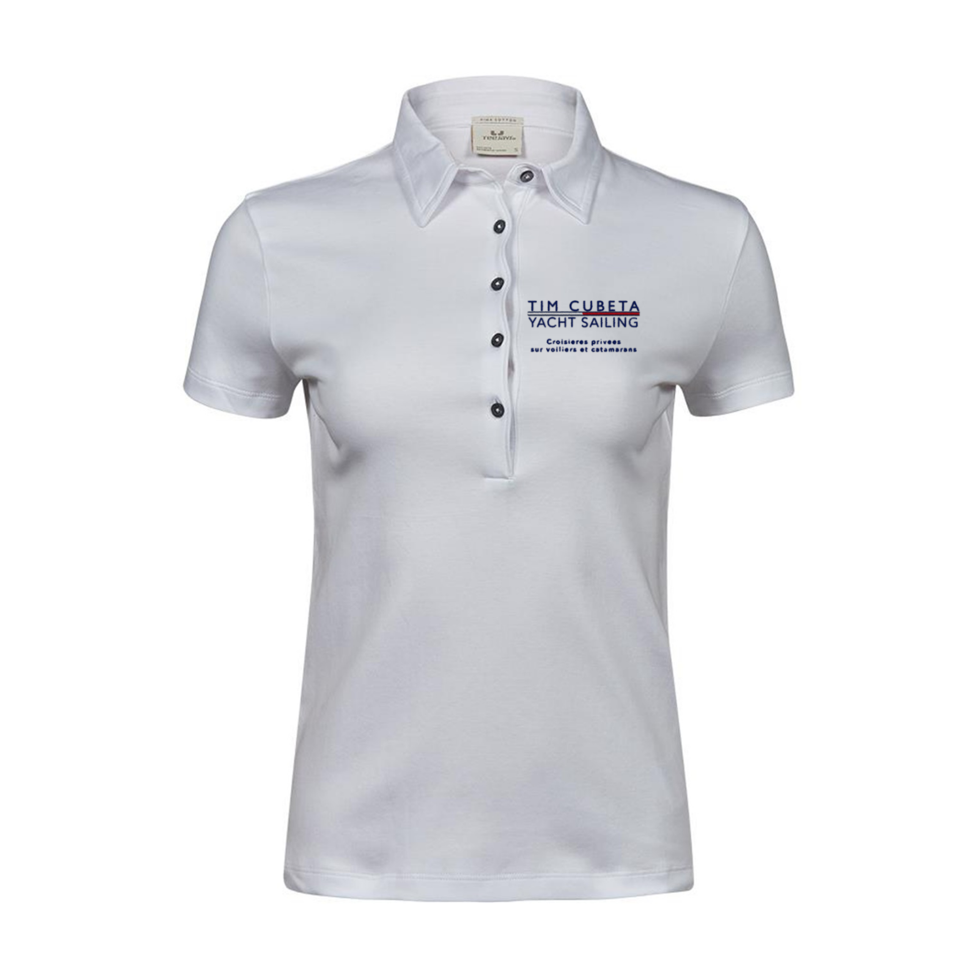 Polo pour femme en coton Blanc Tim Cubeta Yacht Sailing