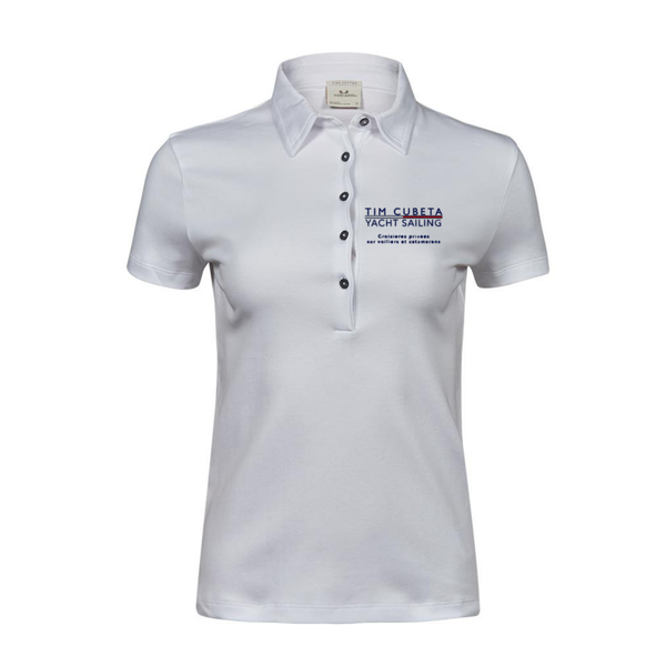 Polo pour femme en coton Blanc Tim Cubeta Yacht Sailing