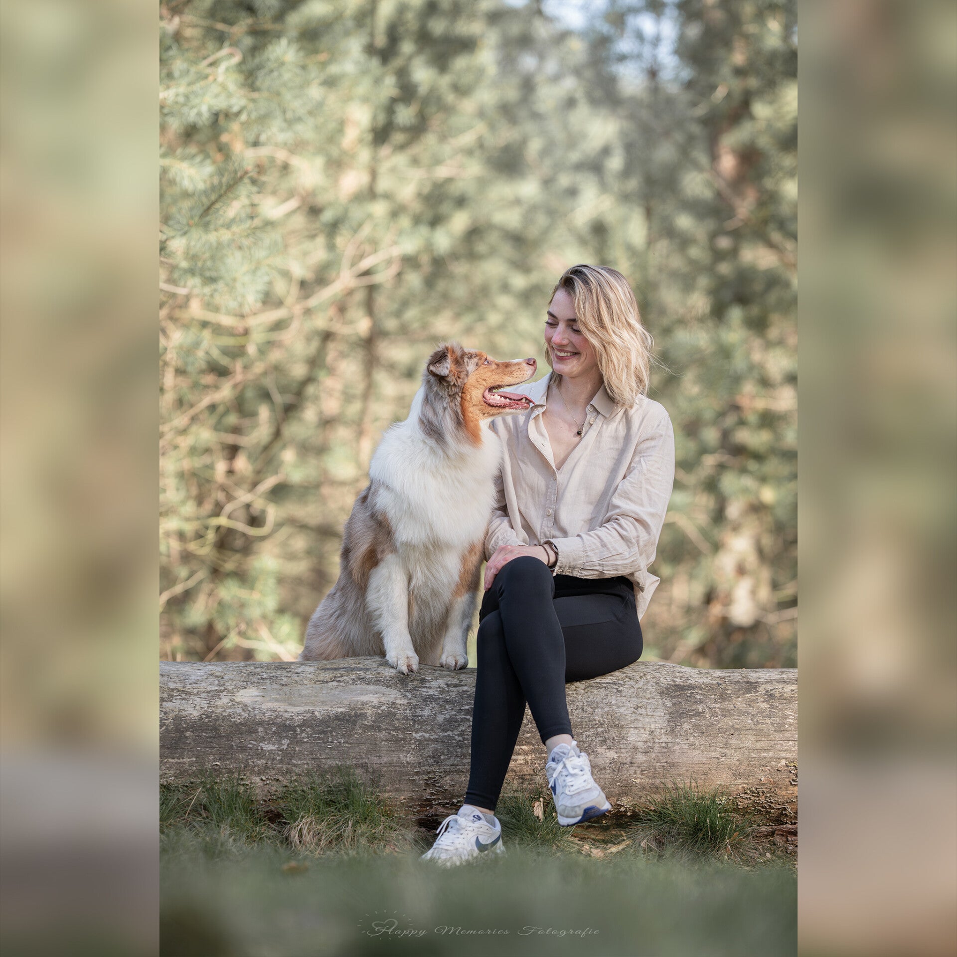 Knuffelen en contact tijdens een hondenfotoshoot op het Lutterzand