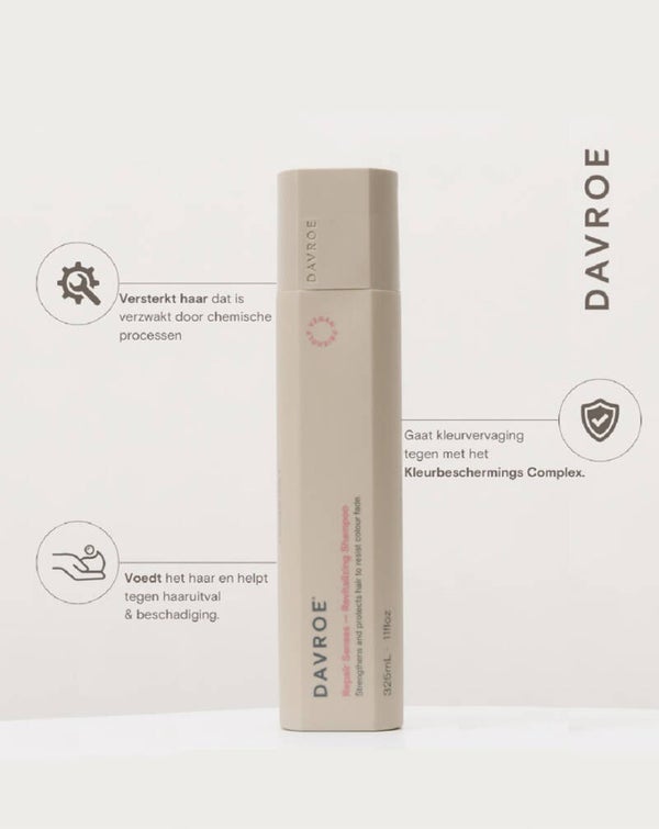 Davroe Repair Senses Revitalizing Shampoo 325 ml – Herstellende Shampoo voor Beschadigd Haa