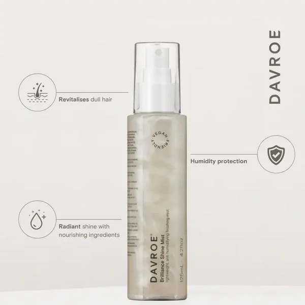 DAVROE Brilliance Shine Mist 125 ml – Glansgevende & Vochtwerende Finishing Spray