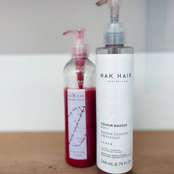 NAK Hair Colour Masque Dusk 260 ml & Navitas Organic Touch Paprika Mask – Professionele Kleurmaskers / Color Conditioners