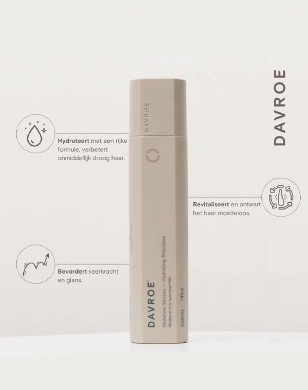 Davroe Moisture Senses Hydrating Shampoo 325 ml – Hydraterende Shampoo voor Droog Haar