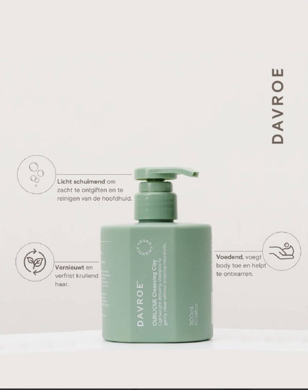 Davroe CURLiCUE Cleansing Clay 300 ml – Detox Shampoo voor Krullend Haar