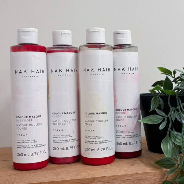 NAK Hair Colour Masque 260 ml – Kleurmaskers / Color Conditioning Masques (Babydoll, Candy, Peach, Rouge)