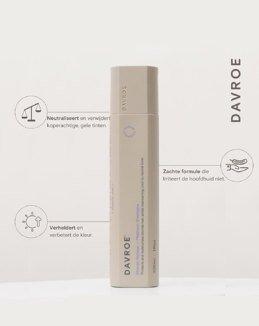 Davroe Blonde Senses Platinum Shampoo 325 ml – Zilvershampoo / Neutraliserende Shampoo