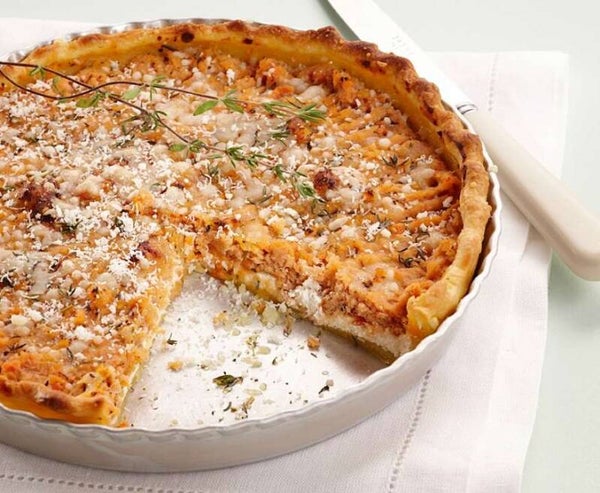 Tarte thon tomates, salade