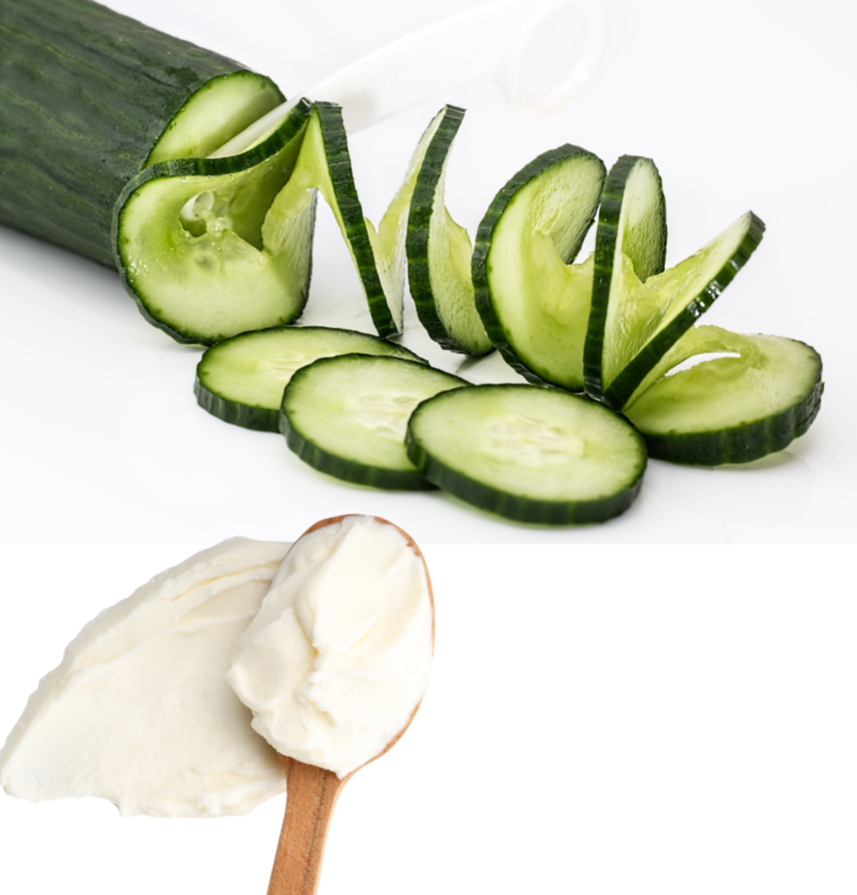 Concombre bio, fromage blanc et ciboulette