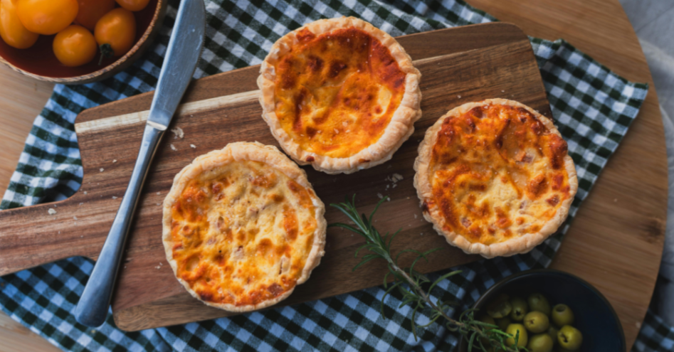 Quiche petits pois, courgettes, basilic et féta