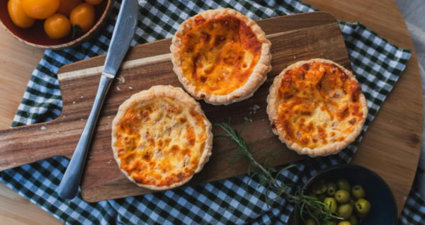 Quiche poulet, gingembre et courgettes