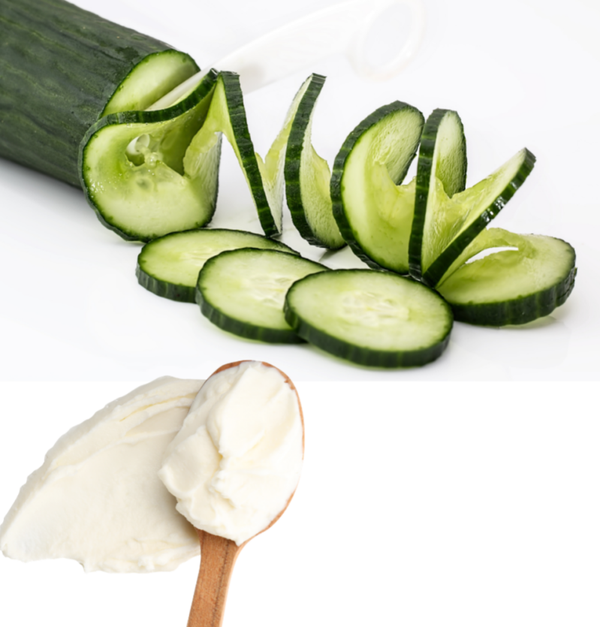 Concombre bio, fromage blanc et ciboulette