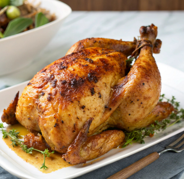 Cuisse de poulet romarin et citron, petits pois carottes