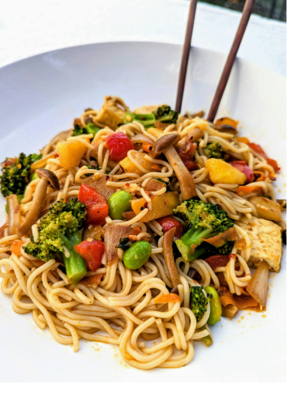 Wok de nouilles aux légumes
