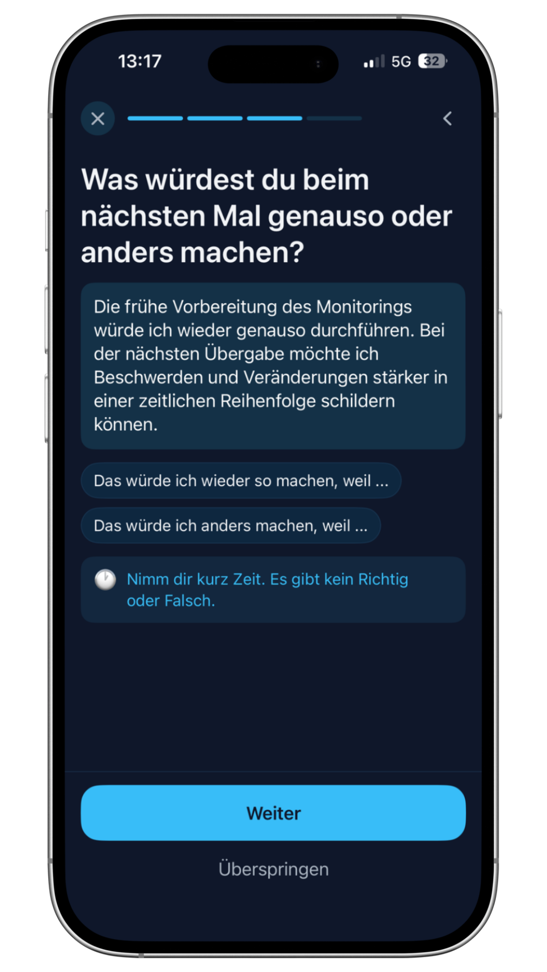 Erkenntnis für das nächste Mal