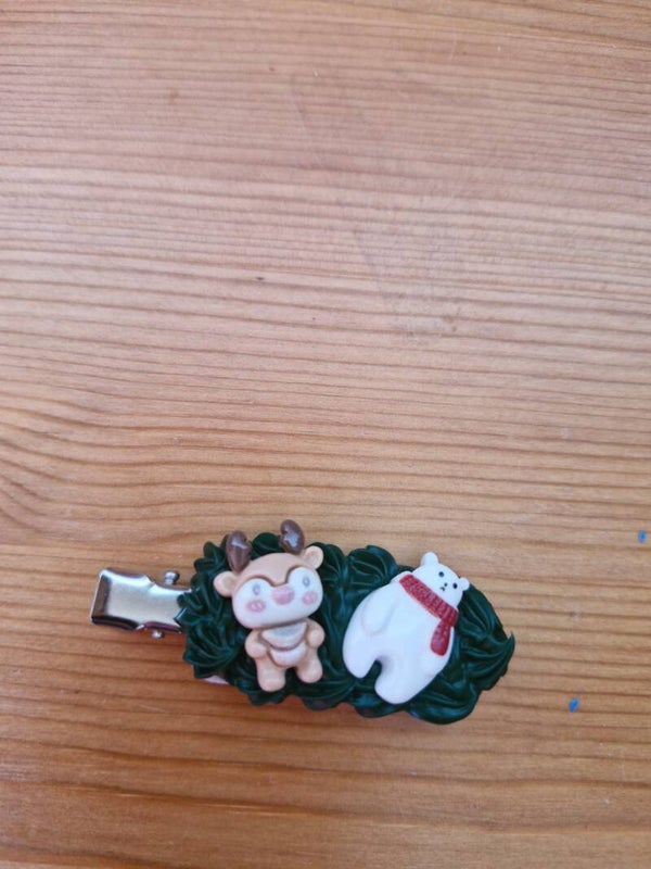 Haarspeltjes donker groen kerst
