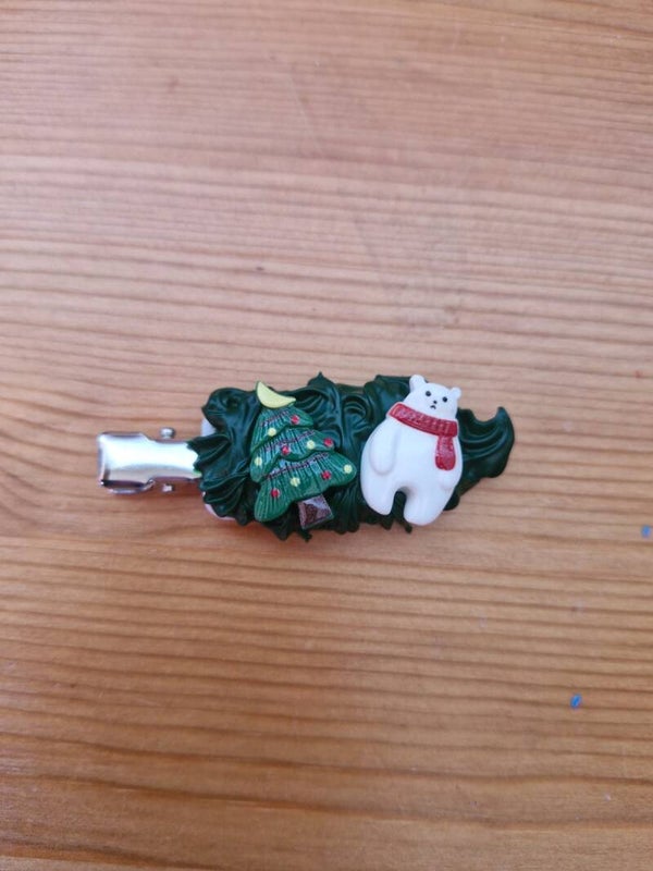 Haarspeltjes donker groen kerst