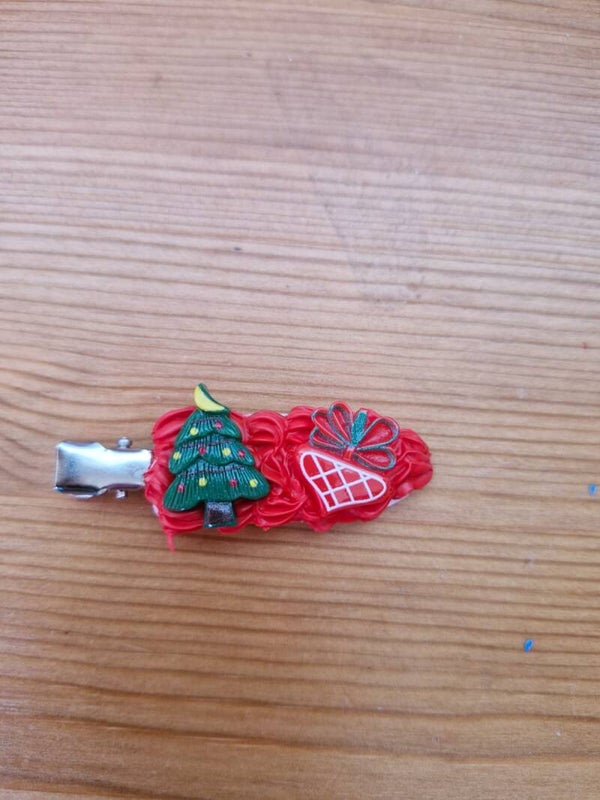 Haarspeltjes rood kerst
