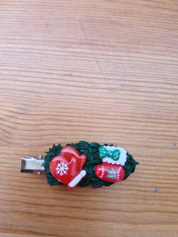 Haarspeltjes donker groen kerst