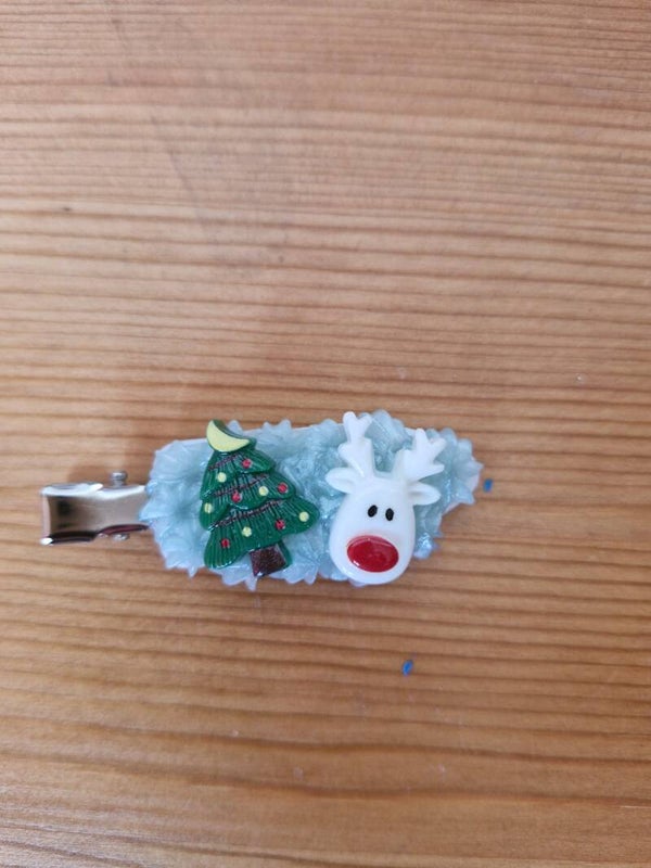 Haarspeltjes licht blauw kerst