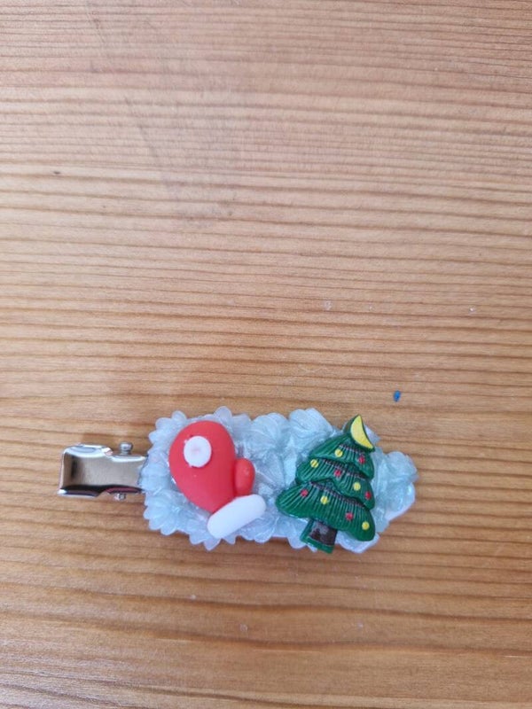 Haarspeltjes licht blauw kerst
